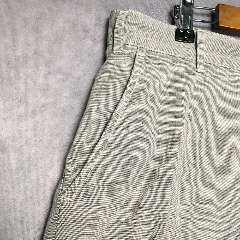 J Hilburn Mens Shorts size 36 Oxford Tailored Fit Linen Blend Heathered Gray‎